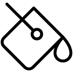 Farbeimer Kippender Farbeimer, aus dem ein Tropfen Farbe herausfließt.